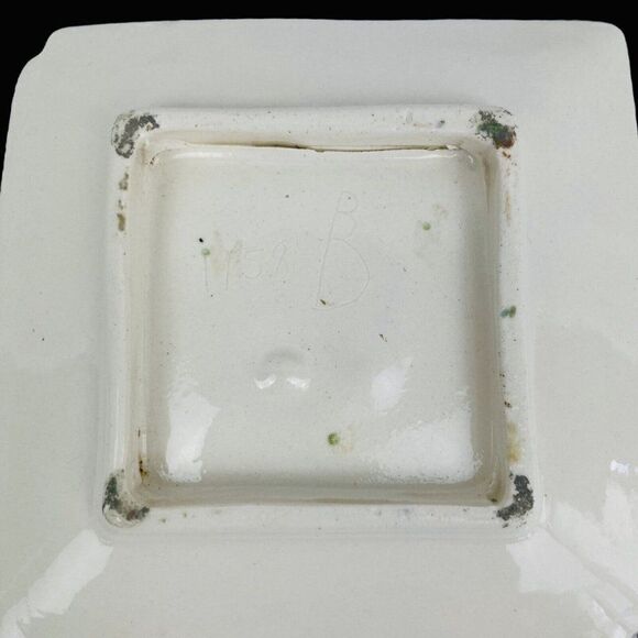 RARE Vintage 1950s Signed Spider Plates Halloween Smokey Sissy Kitschy Gold Trim - Picture 7 of 12